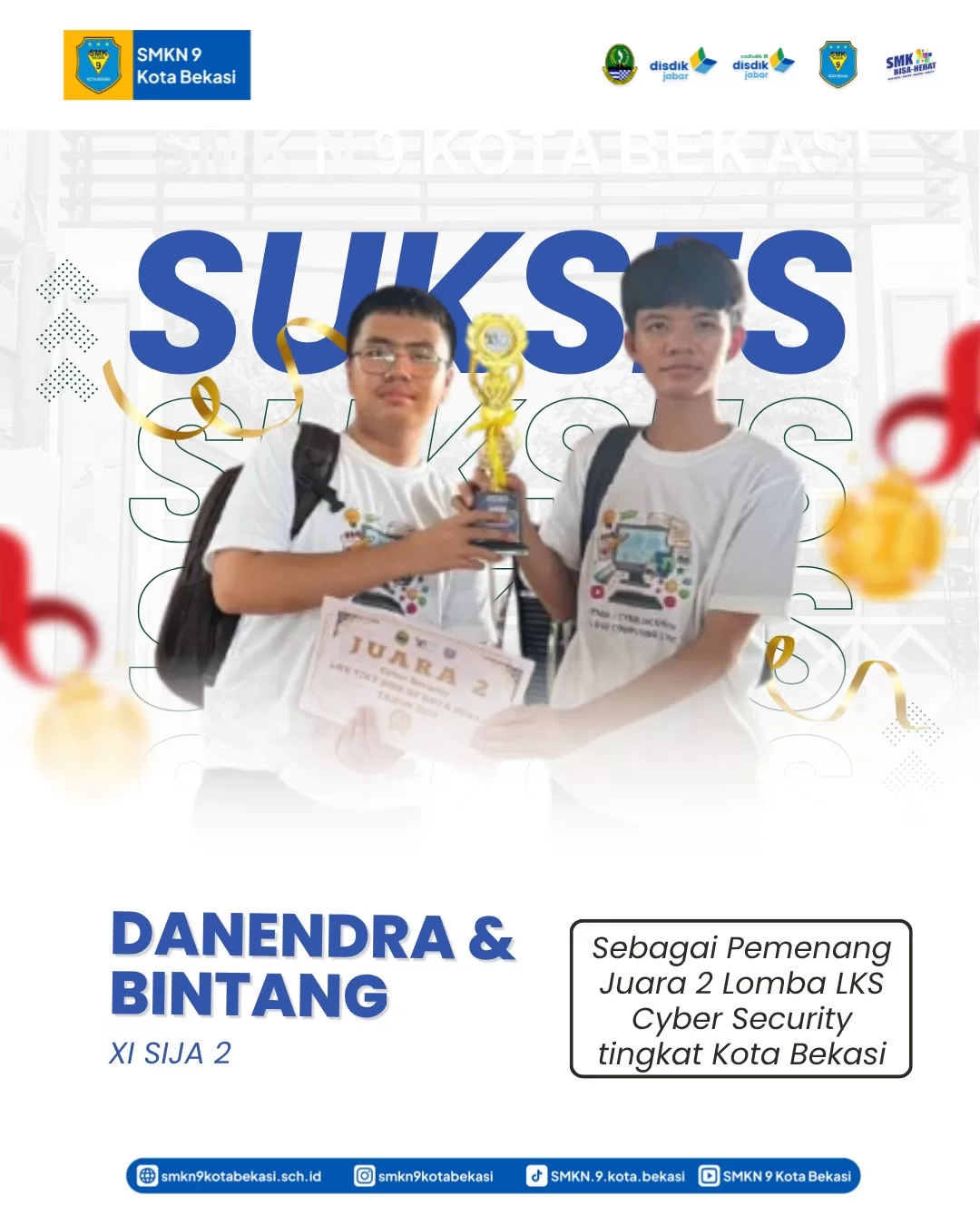 Siswa SMKN 9 Kota Bekasi Raih Juara 2 LKS Cyber Security Tingkat Kota
